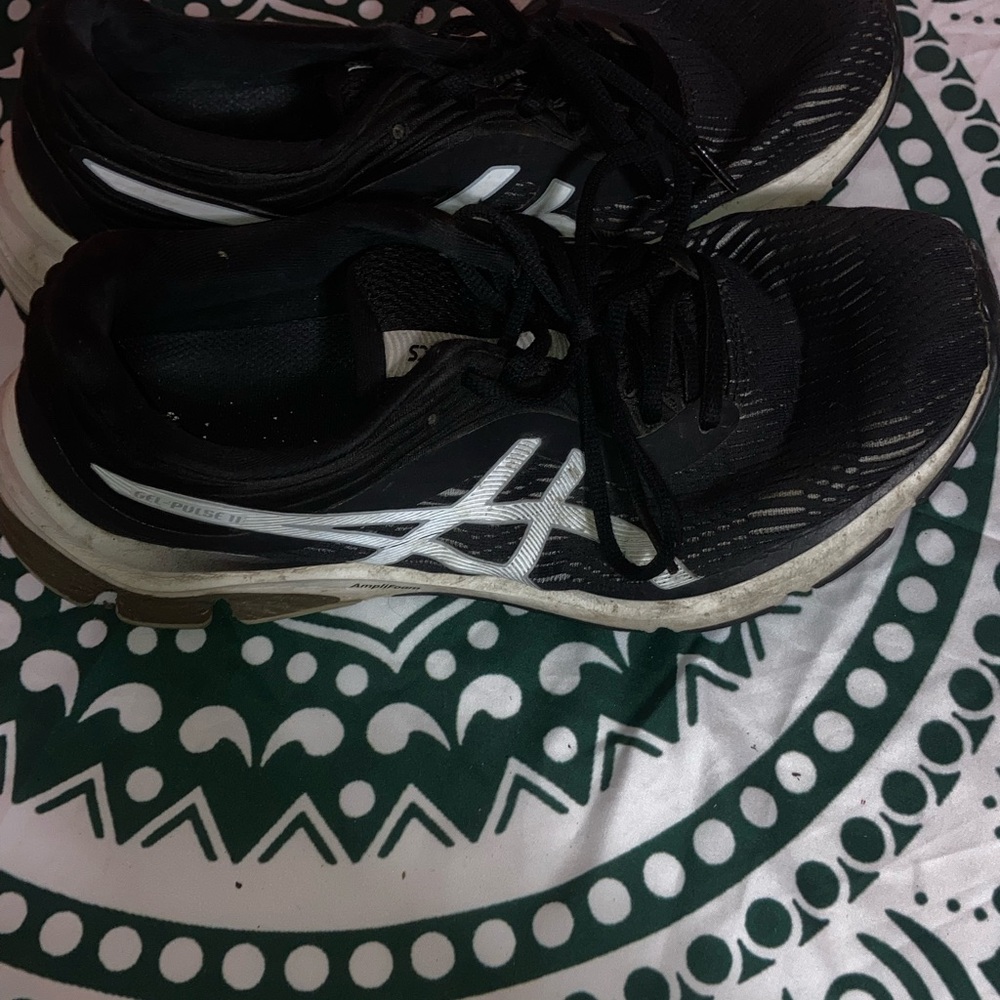 Asics Black and White Running Shoes